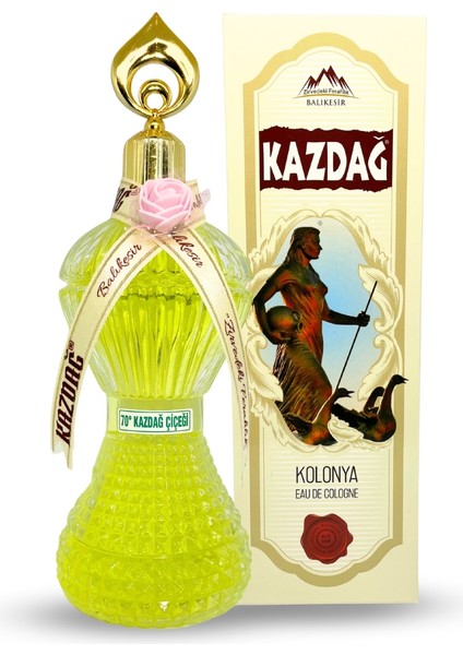 Kazdağ Çiçeği Kolonyası - Çizgili Dekoratif Cam