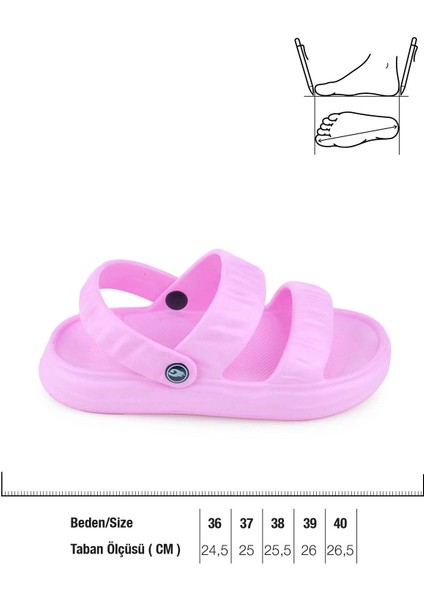 Pembe Yazlık Islak Zemine Uygun Kadın Sandalet Terlik