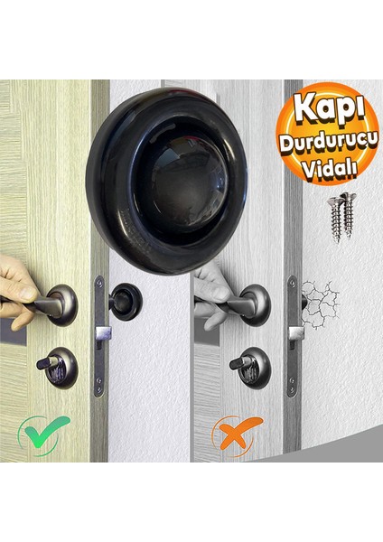 Metali Silikon Kapı Stoperi Tamponu Vidalı Kapı Kolu Kapı Durdurucu Tutucu Stopu Siyah