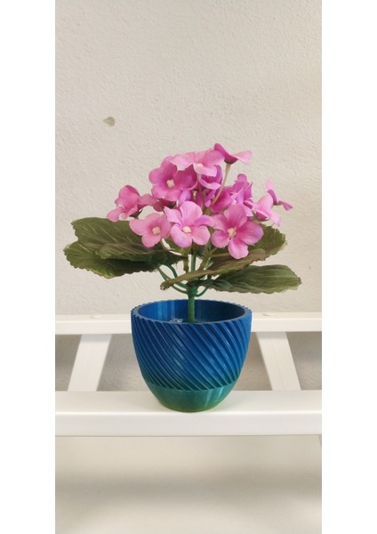 Dekoratif Sarmal Desenli Mini Saksı
