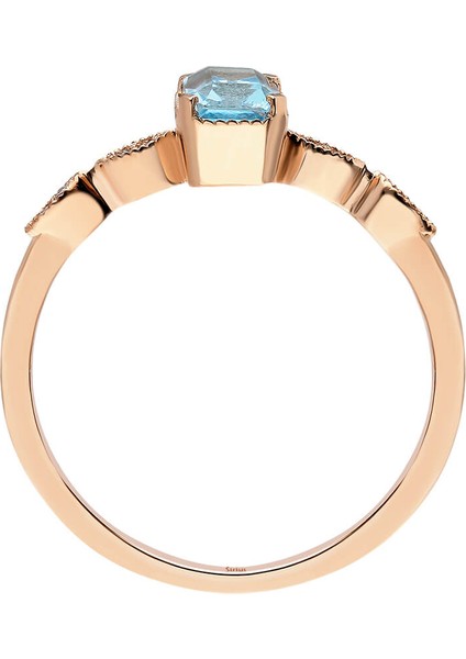 Pırlanta ve Mavi Topaz Taşlı Aqua Yüzük 0417R0317 modelleri