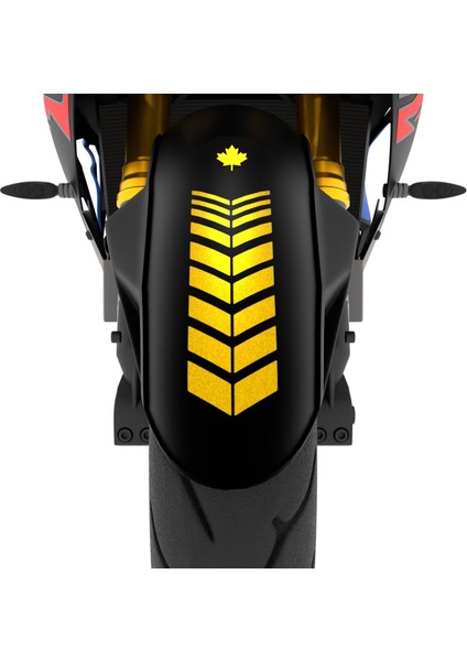 Moto Rider 4'lü Sticker Seti Yaldızlı Gold Iç Dış Jant Şeridi Kask ve Çamurluk Çınar Extreme