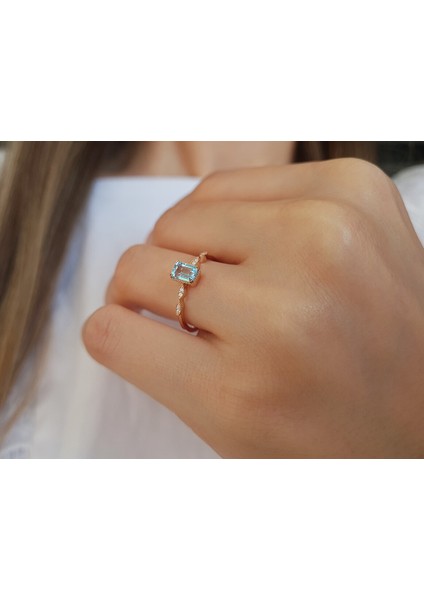 Pırlanta ve Mavi Topaz Taşlı Aqua Yüzük 0417R0317 fırsatları