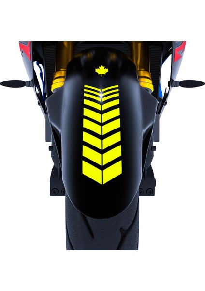 Moto Rider 4'lü Sticker Seti Floresan Sarı Iç Dış Jant Şeridi Kask ve Çamurluk Çınar Extreme fırsatları