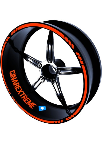 Moto Rider 4'lü Sticker Seti Floresan Turuncu Iç Dış Jant Şeridi Kask ve Çamurluk Çınar Extreme fiyatları