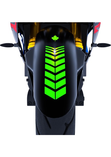 Moto Rider 4'lü Sticker Seti Floresan Yeşil Iç Dış Jant Şeridi Kask ve Çamurluk Çınar Extreme fırsatları