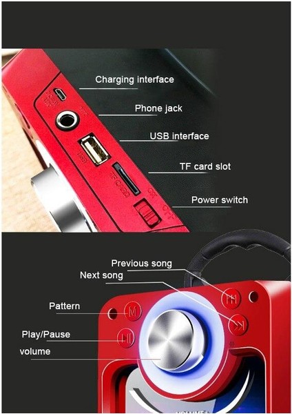 KTS-822S Ledli Kumandalı Bluetooth Hoparlör Usb-Tf-Fm Radyo