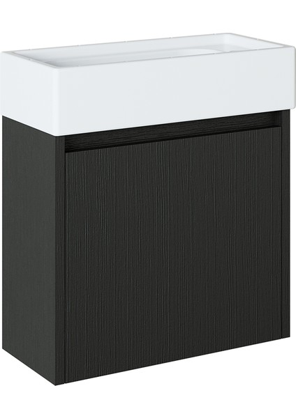 Ayaksız Tek Kapaklı Lavabolu 50 cm Banyo Dolabı