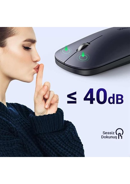 Çift Modlu 4000 Dpı 2.4ghz Kablosuz Bluetooth Mouse Siyah