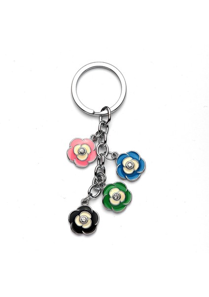 Taşlı Çiçek Desenli Anahtarlık Newlife