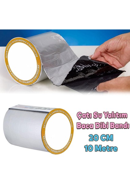 Çatı Yalıtım Baca Dibi Bandı Folyolu Ses Su Yalıtım Bant Bandı 20 cm x 10 mt