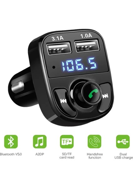Car X8 Bt/usb Araç Fm Transmitter Aux Kiti