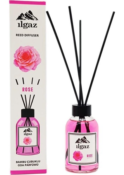 ILGAZ Gül Oda Kokusu Rose Homme Parfum 110 ml Bambu Çubuklu Dinlendirici Gül Çiçeği Oda Parfümü