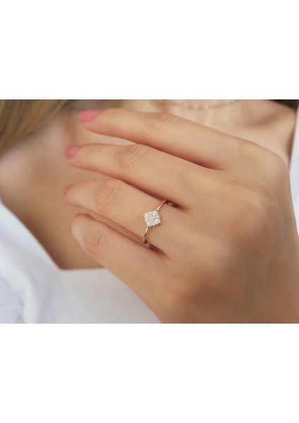 1,20 Karat Prenses Kesim Pırlanta Görünümlü Tektaş Yüzük 0417R0313 fırsatları