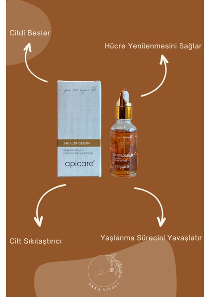 Cildi Besleyen ve Nemlendiren Peptide 9 24 K Altın Serum 30 ml