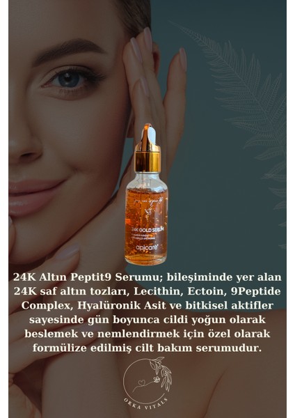 Cildi Besleyen ve Nemlendiren Peptide 9 24 K Altın Serum 30 ml