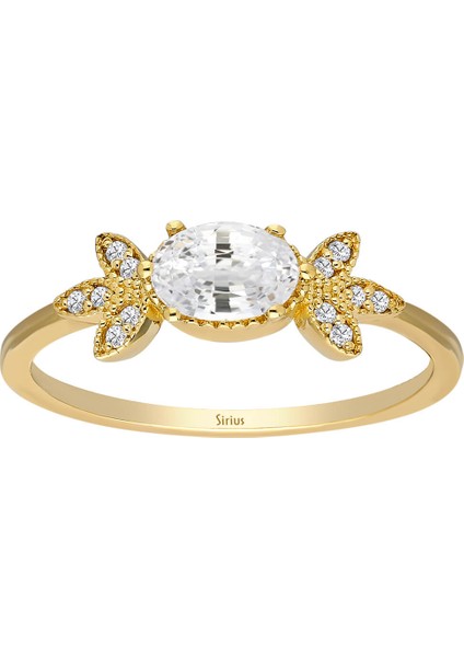 Pırlanta ve Beyaz Topaz Taşlı Sitrus Yüzük 0417R0312