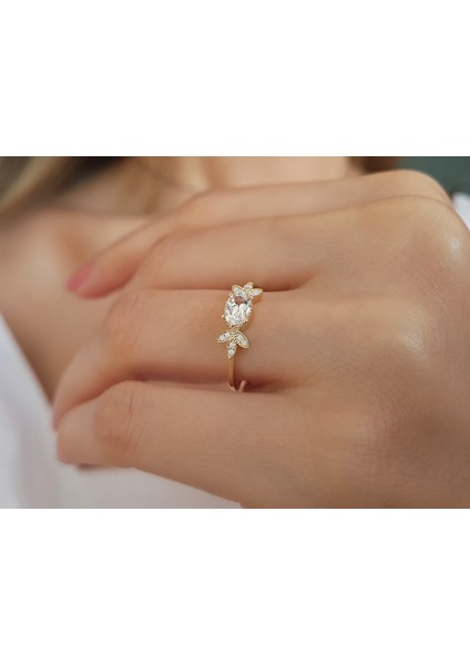 Pırlanta ve Beyaz Topaz Taşlı Sitrus Yüzük 0417R0312 fırsatları