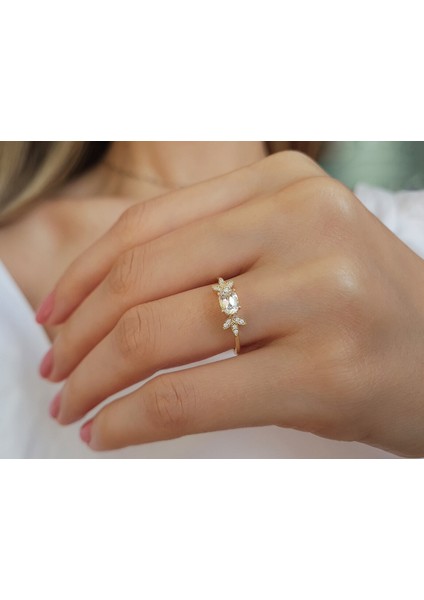 Pırlanta ve Beyaz Topaz Taşlı Sitrus Yüzük 0417R0312 indirimleri