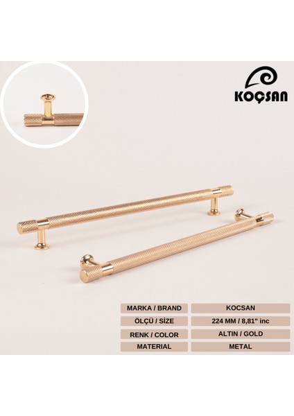 Firuze Kulp Lüks Country Mutfak Mobilya Dolap Çekmece Kulpu Altın 224 mm fiyatları