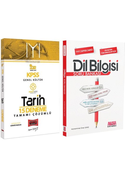 2022 KPSS Tarih 15 Deneme ve Dil Bilgisi Soru Bankası Seti 2 Kitap