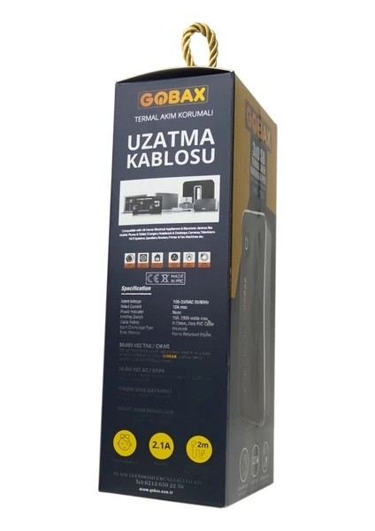 Akım Korumalı Akıllı Priz Termal Akım Korumalı 3 x Ledli Usb 3x Priz 2 M Uzatmalı Çocuk Korumalı