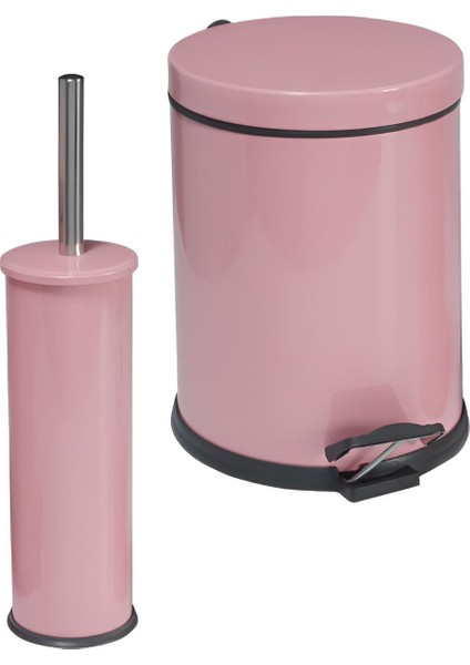 Pembe 2'li Banyo Seti (Çöp Kovası-Tuvalet Fırçası) fiyatları