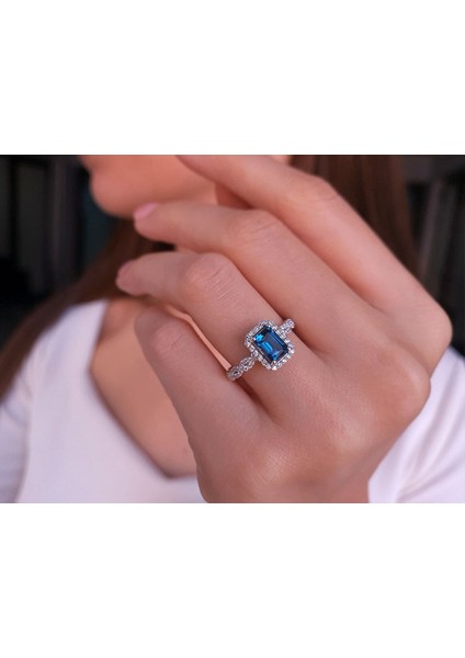 Pırlanta ve London Blue Topaz Taşlı Samsara Yüzük 0417R0309 indirimleri