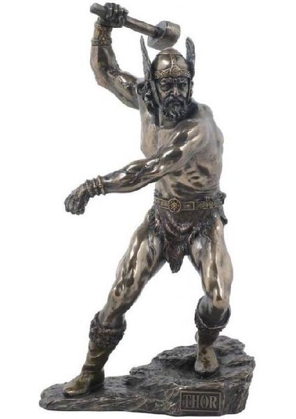 Bronz Renk Thor Figürü 27CM