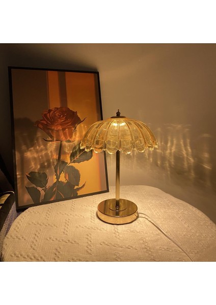 Lw-13 Abajur Kristal Elmas Masa Lambası Kumandalı Romantik Akrilik LED Gece Lambası Gold