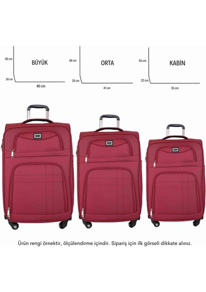 Ultra Hafif Körüklü Kumaş 3 Lü Valiz Seti Siyah indirimleri