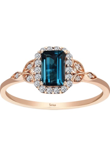 Pırlanta ve London Blue Topaz Taşlı Riga Yüzük 0417R0308 fiyatları