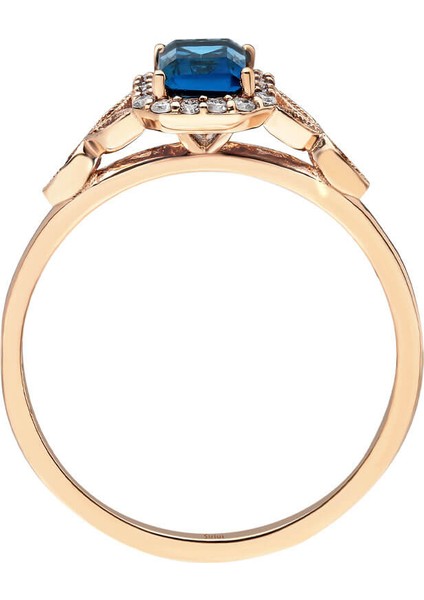 Pırlanta ve London Blue Topaz Taşlı Riga Yüzük 0417R0308 modelleri