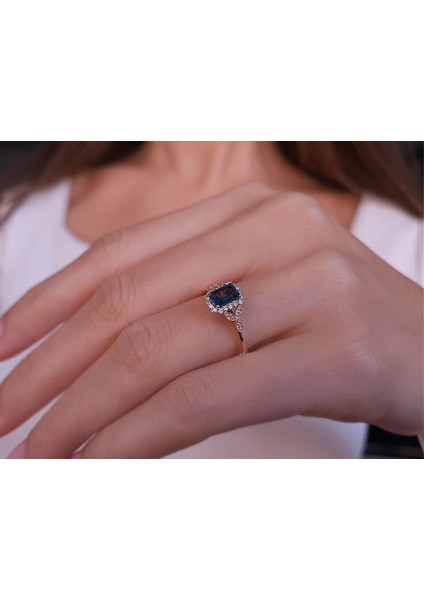 Pırlanta ve London Blue Topaz Taşlı Riga Yüzük 0417R0308 fırsatları