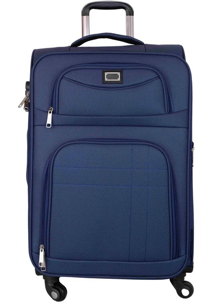 Ultra Hafif Körüklü Kumaş Büyük Boy Valiz Lacivert