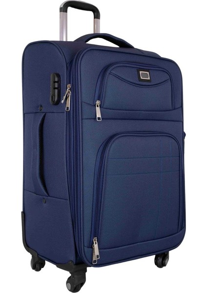 Ultra Hafif Körüklü Kumaş Büyük Boy Valiz Lacivert modelleri