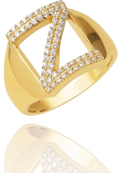 14 Ayar Altın Z Harfli Üst Kalite Trend Harf Yüzük