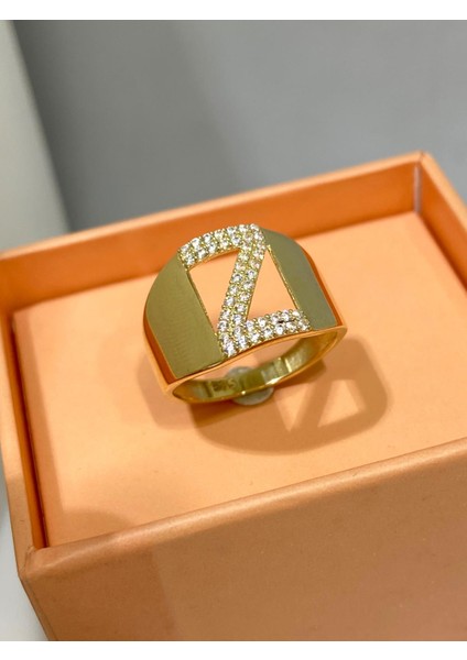 14 Ayar Altın Z Harfli Üst Kalite Trend Harf Yüzük modelleri