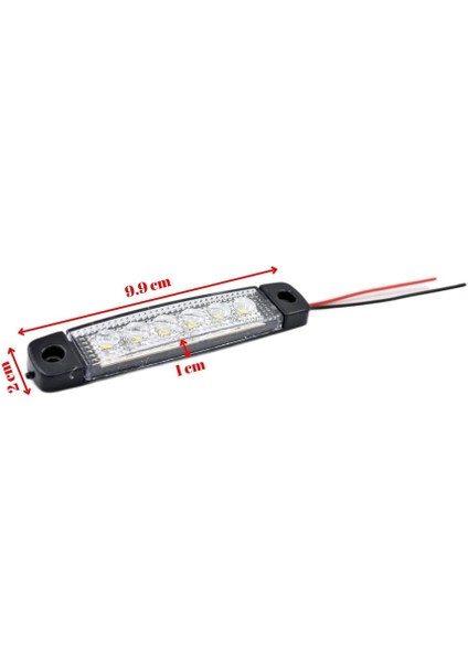 10 Adet Beyaz Parmak Lamba 6 LED Su Geçirmez 12V 24V Emir