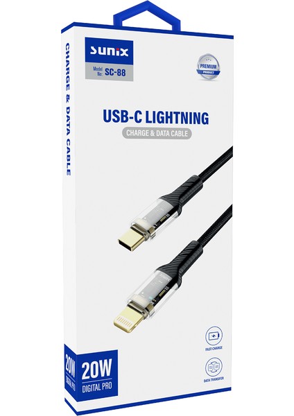 Sc-88 20W Usb-C Lightning Şarj ve Data Kablosu fiyatları