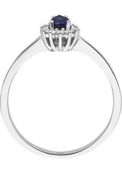Baget Pırlanta ve Damla Safir Taşlı Modern Yüzük 0417R0305 modelleri