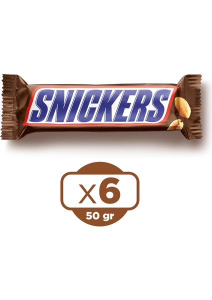 50 gr Yer Fıstıklı Çikolata 6'lı