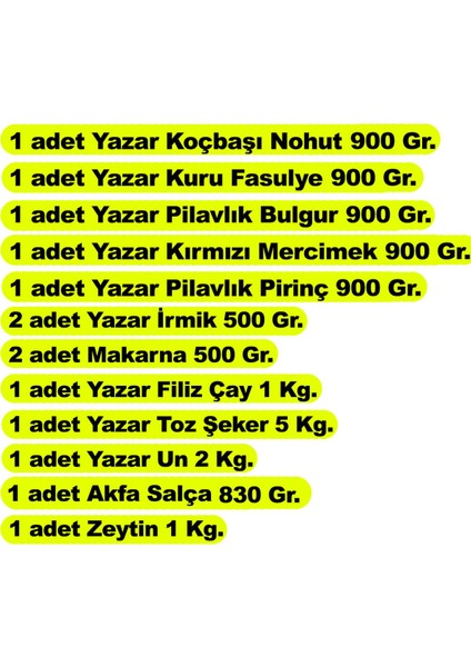 Ramazan Paket 12 Parça 16,5 Kg.