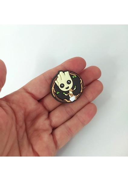 Terlik Ayakkabı Sandalet Tokası Groot 1 Adet Silikon Kız Erkek Aksesuar Hediye