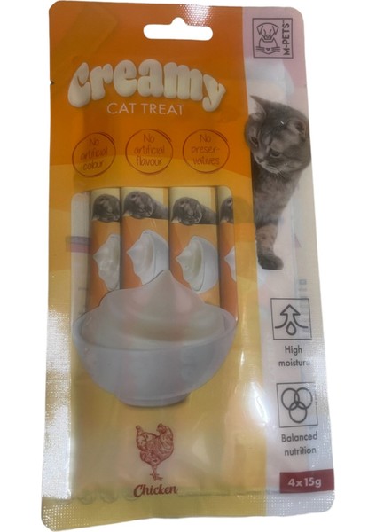 Creamy Treats Sıvı Kedi Ödül Maması Kedi Puding 4X15 gr Lık 8 Karışık Paket