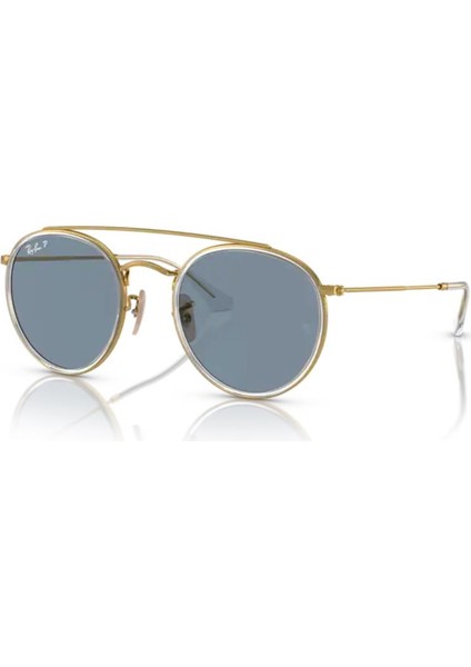 RB 3647N 00102 51 Polarize Unisex Gold Metal Yuvarlak Güneş Gözlüğü