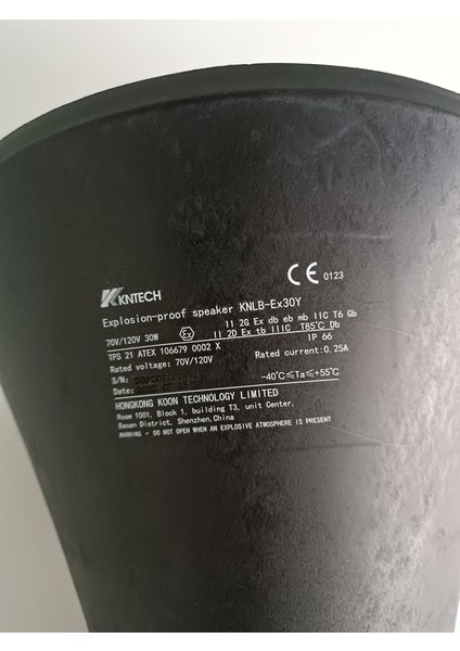 KNLB-EX30Y Patlamaya Dayanıklı Atex Hoparlör 70/120V 30W