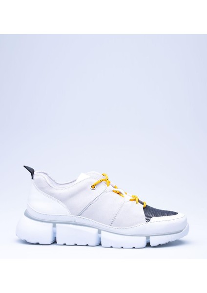 Kalın Taban Üstten Sarı Bağcıklı File Detaylı Erkek Casual Ayakkabı fırsatları