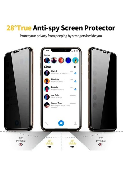Iphone Xs Mat Hayalet Gizli Tam Kaplayan Kırılmaz Cam Seamik