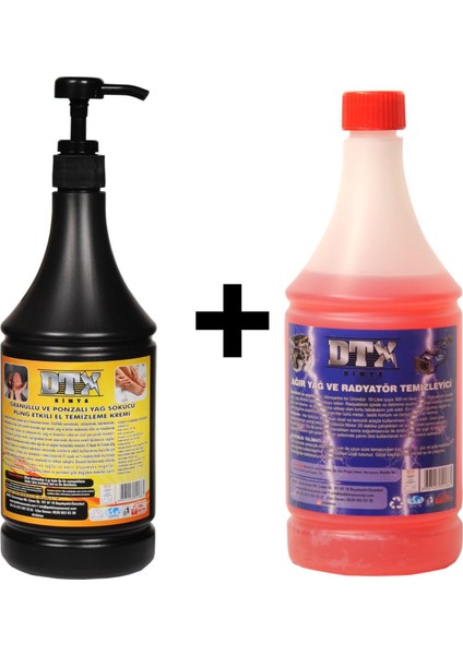 Granürlü El Temizleme Kremi (Sabunu) 1 kg & Ağır Yağ Sökücü Konsantre (1/5) 1 Litre